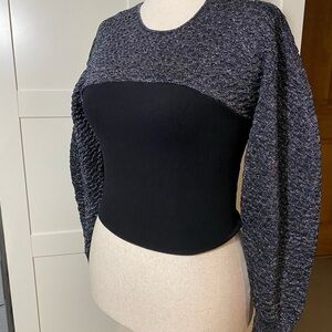 Stylish Black and Gray Sweater Top
